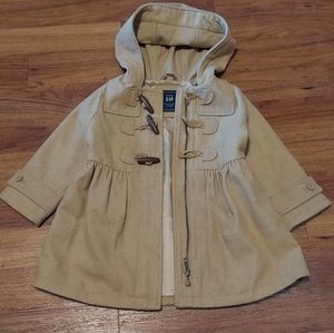 Baby Gap girl's 2T hooded peacoat, overcoat, jacket, duffle coat, toggle coat